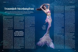 Professional Mermaid and Underwater Model Katrin Gray for Courage Magazine